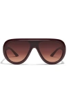 Quay Australia Set List 54mm Aviator Sunglasses In Espresso/dark Brown Camel