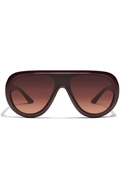 Quay Australia Set List 54mm Aviator Sunglasses In Espresso/dark Brown Camel