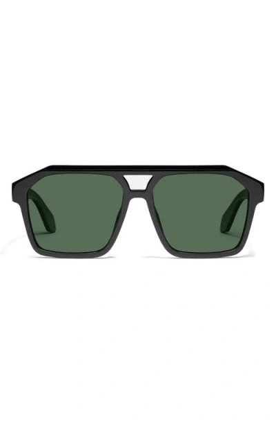 Quay Australia Soundcheck 48mm Gradient Aviator Sunglasses In Black/green