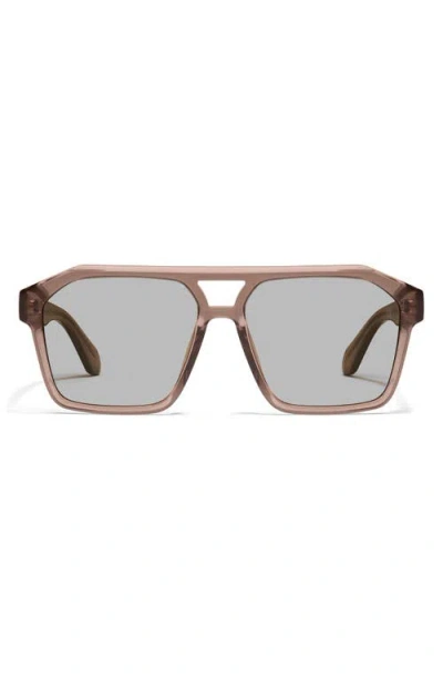 Quay Australia Soundcheck 48mm Gradient Aviator Sunglasses In Doe / Tan