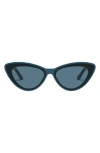 Quay Australia Tempted 46mm Cat Eye Sunglasses In Deep Turquoise