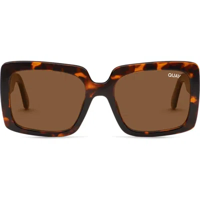 Quay Australia Total Vibe 47mm Polarized Square Sunglasses In Brown
