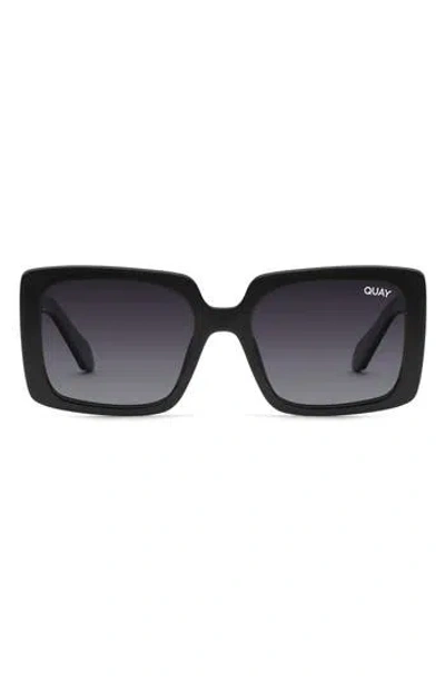 Quay Australia Total Vibe Mini 44mm Polarized Square Sunglasses In Black