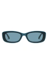 Quay Australia Vibe Check 62mm Small Square Sunglasses In Deep Turquoise