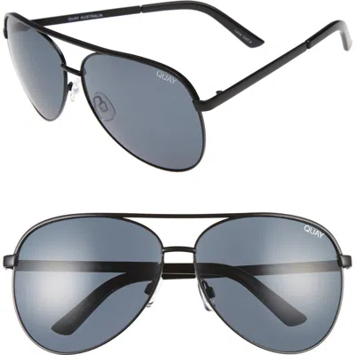 Quay Australia Vivienne 64mm Aviator Sunglasses In Black