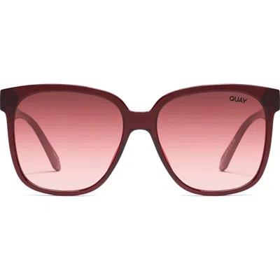 Quay Australia Wide Awake 59mm Gradient Square Sunglasses In Red