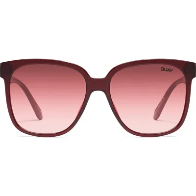 Quay Australia Wide Awake 59mm Gradient Square Sunglasses In Chocolate/ruby