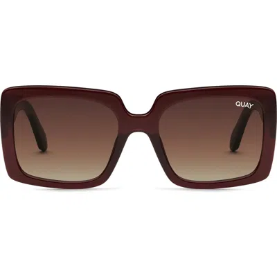 Quay Australia X Paris Total Vibe 54mm Square Sunglasses In Burgundy
