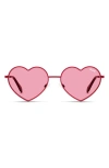 Quay Australia X Pride Heartbreaker 45mm Heart Sunglasses In Red/pink