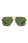 Quay Australia Backstage Pass 52mm Aviator Sunglasses In Bronze/green Polarized