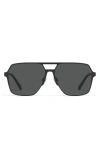 Quay Backstage Pass 60mm Polarized Aviator Sunglasses In Black