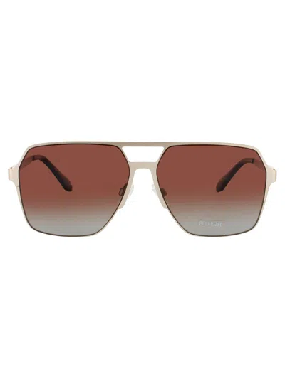 Quay Backstage Pass Sunglasses In Gld/brnpol - Gold - Brown Gradient Polarized