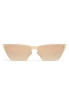 Quay Bad Habit 63mm Oversize Cat Eye Sunglasses In Gold