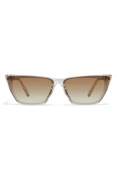 Quay Bad Habit 65mm Oversize Cat Eye Sunglasses In Clear/sepia