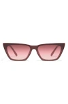 Quay Bad Habit 65mm Oversize Cat Eye Sunglasses In Dnuoxblood/smoke