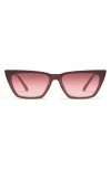 Quay Bad Habit 65mm Oversize Cat Eye Sunglasses In Oxblood/ruby