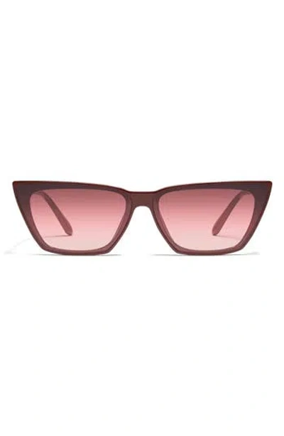Quay Bad Habit 65mm Oversize Cat Eye Sunglasses In Oxblood/ruby