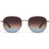 Quay Big Time 54mm Gradient Round Sunglasses In Brown