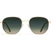 Quay Big Time 54mm Gradient Round Sunglasses In Gold/palm Taupe