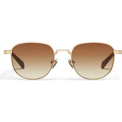 Quay Born Ready 52mm Round Sunglasses In Metallic