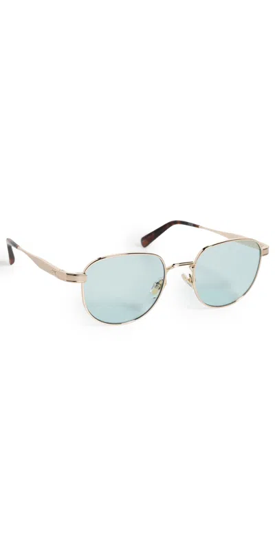 Quay Born Ready Sunglasses Gold/aqua