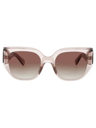 Quay Busy Busy Sunglasses In Doe/brn - Crystal Blush / Gold - Brown Gradient