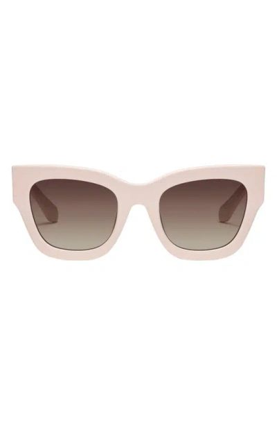 Quay By The Way 46mm Square Sunglasses In Champagne / Brown