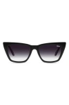 Quay Call The Shots 54mm Gradient Cat Eye Sunglasses In Black
