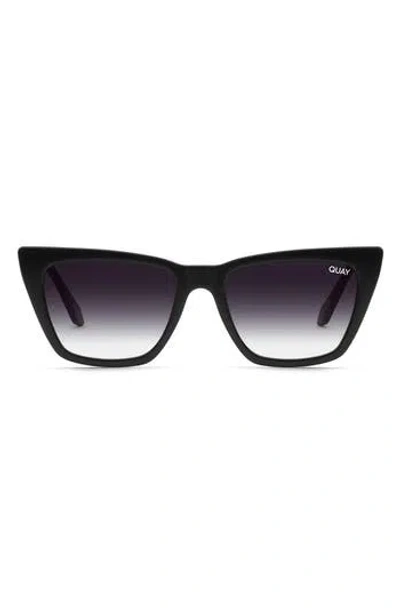 Quay Call The Shots 54mm Gradient Cat Eye Sunglasses In Black