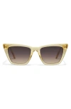 Quay Call The Shots 48mm Gradient Cat Eye Sunglasses In Daffodil/smoke Taupe