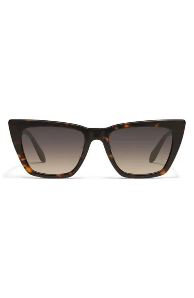 Quay Call The Shots 48mm Gradient Cat Eye Sunglasses In Dark Torte/smoke