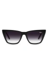 Quay Call The Shots 54mm Gradient Cat Eye Sunglasses In Black