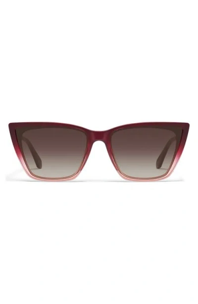 Quay Call The Shots 59mm Cat Eye Sunglasses In Brown