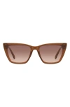 Quay Call The Shots 59mm Cat Eye Sunglasses In Coffee/brown Fawn