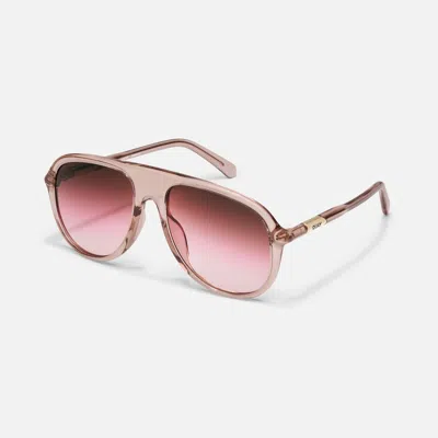 Quay Chart Topper 54mm Aviator Sunglasses In Pink
