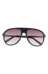 Quay Chart Topper 54mm Aviator Sunglasses In Black