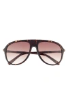 Quay Chart Topper 54mm Aviator Sunglasses In Brown