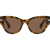 Quay Chit Chat 53mm Cat Eye Sunglasses In Brown