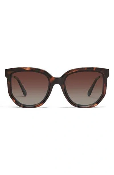 Quay Coffee Run 53mm Gradient Round Sunglasses In Brown