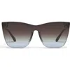 Quay Come Thru 144mm Gradient Cat Eye Sunglasses In Gray