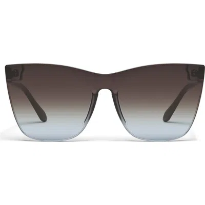 Quay Come Thru 144mm Gradient Cat Eye Sunglasses In Gray