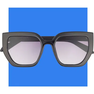 Quay Contoured Oversize Square Sunglasses In Black/ Smoke