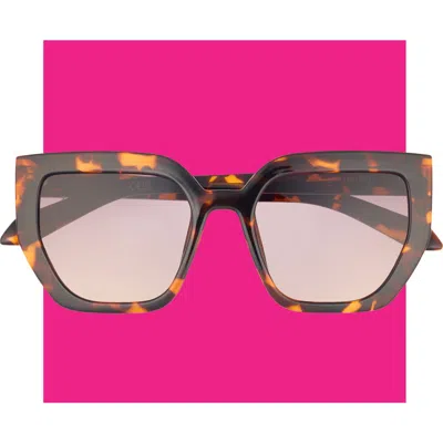 Quay Contoured Oversize Square Sunglasses In Tort/ Brown