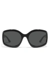 Quay Current Mood 60mm Square Sunglasses In Black/black