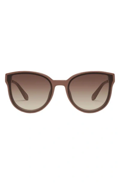 Quay Date Night 54mm Round Sunglasses In Brown