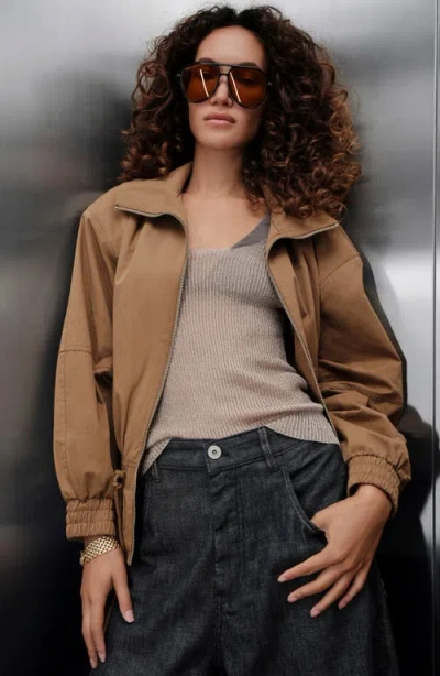 Quay Day One 59mm Aviator Sunglasses In Black/dark Apricot