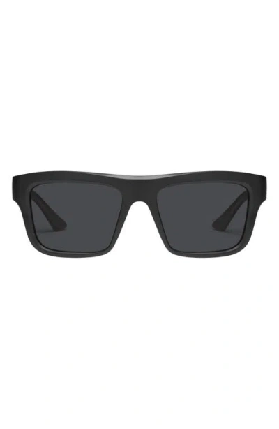 Quay Dealer's Choice 55mm Polarized Square Sunglasses In Black