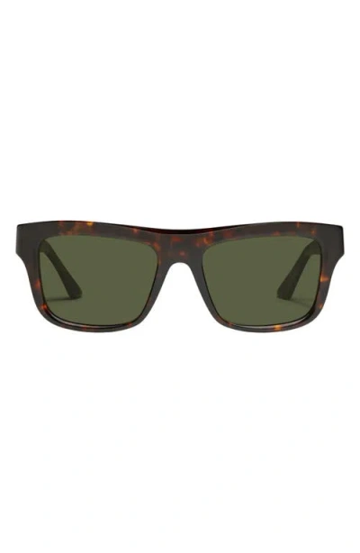 Quay Dealer's Choice 55mm Polarized Square Sunglasses In Green