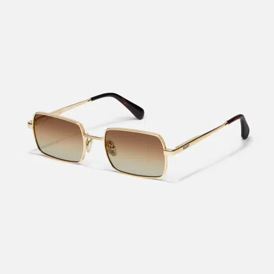Quay Dnd 39mm Small Square Sunglasses In Brown