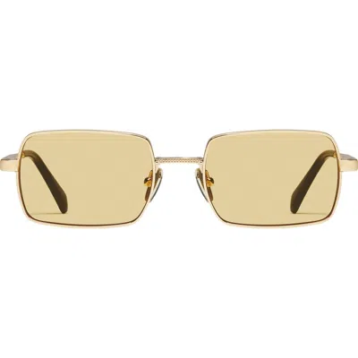 Quay Dnd 39mm Small Square Sunglasses In Gold/sunflower
